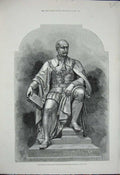 Antique Old Print *0256 1876 Statue Prince Consort Albert Memorial Hyde Park