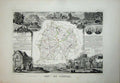 Old Antique Print 1845 Atlas National France Maps Du Cantal Flour Chely 19th
