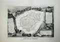 Original Old Antique Print 1845 Atlas National France Maps De La Correze Tulle