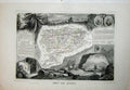 Old Antique Print 1845 Atlas National France Maps Du Doubs Besancon Baume 19th