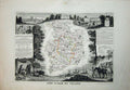Old Antique Print 1845 Atlas National France Maps D'Ille Vilaine Rennes 19th