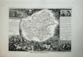Original Old Antique Print 1845 Atlas National France Maps De La Loire Nantes