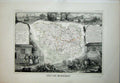 Original Old Antique Print 1845 Atlas National France Maps Du Morbihan Nannes