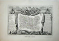 Original Old Antique Print 1845 Atlas National France Maps De L'Oise Beauvais