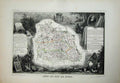 Old Antique Print 1845 Atlas National France Maps Du Puy De Dome Gannat 19th