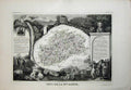 Original Old Antique Print 1845 Atlas National France Maps Saone Vesoui Lure