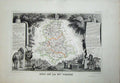 Original Old Antique Print 1845 Atlas National France Maps De La Vienne Limoges