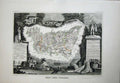 Old Antique Print 1845 Atlas National France Maps Des Vosges Epinal Die 19th