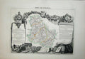 Old Antique Print 1845 Atlas National France Maps De L'Yonne Auxerre Sens 19th