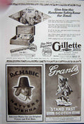Antique Old Print Advertisement 1922 Kropp Railway Gillette Grants Whisky 20th