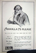 Old Vintage Print Advertisement 1922 Whisky Harrods Abdulla Cigarettes 20th