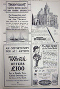 Antique Old Print Advertisement 1922 Cigarettes Ronuk Polish Toffee Yacht 20th