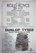 Antique Old Print Advertisement 1922 Dixons Pencil Cigarettes Dunlop Cars 20th