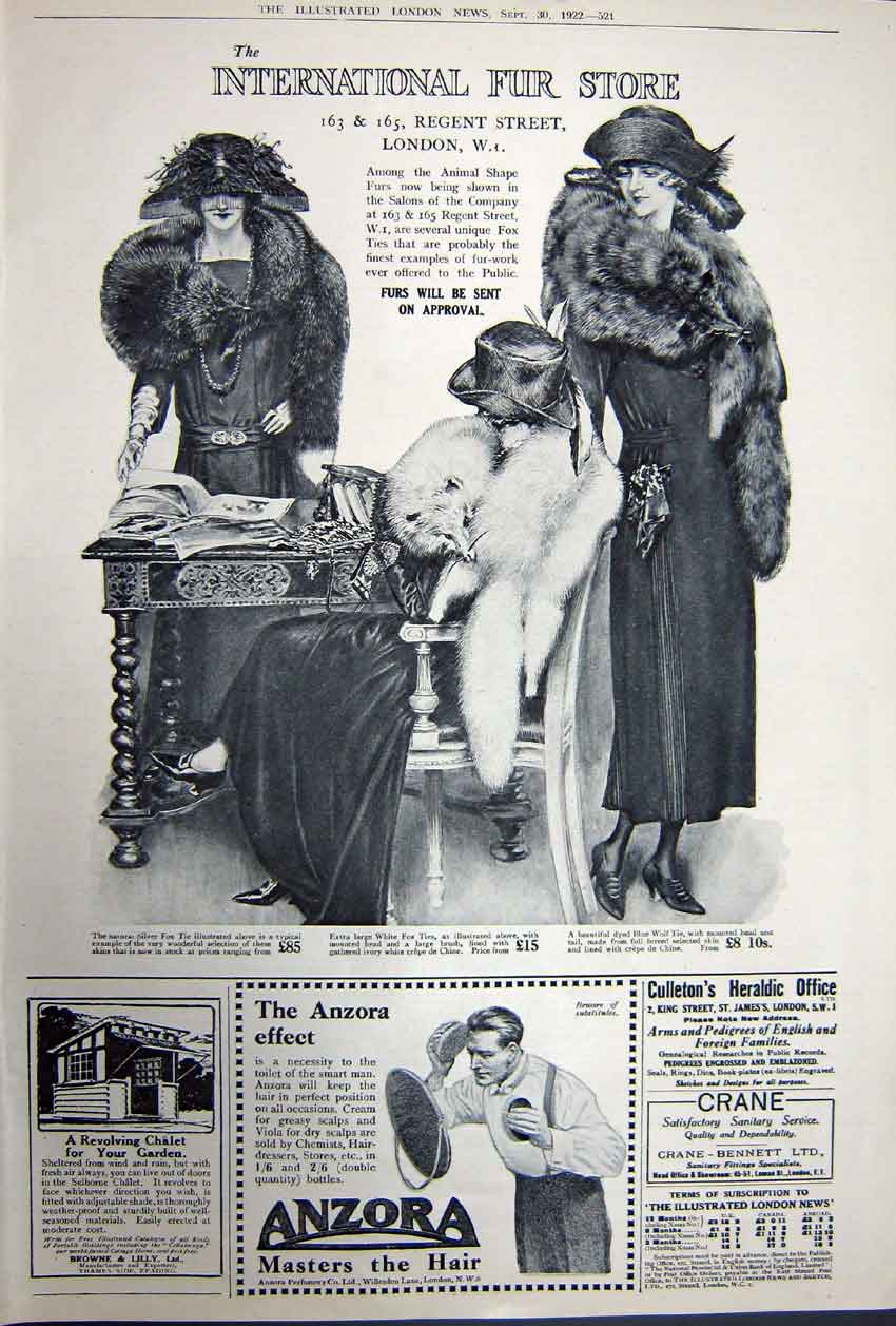 Antique Old Print Advertisement 1922 Crossley Cars Fur Anzora Asthma Pill 20th