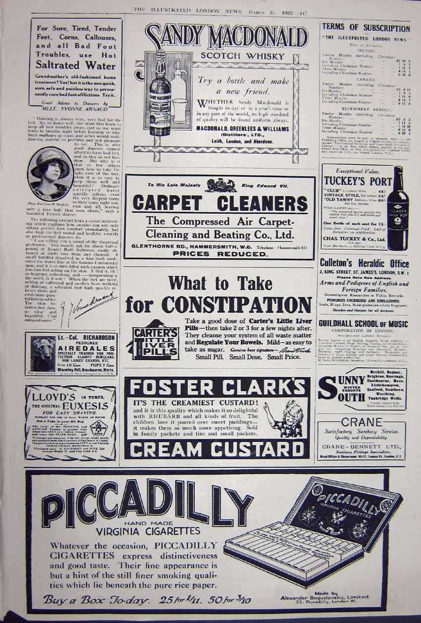 Old Vintage Print Advertisement 1922 Rolls Royce Cars Cigarettes Whisky 20th