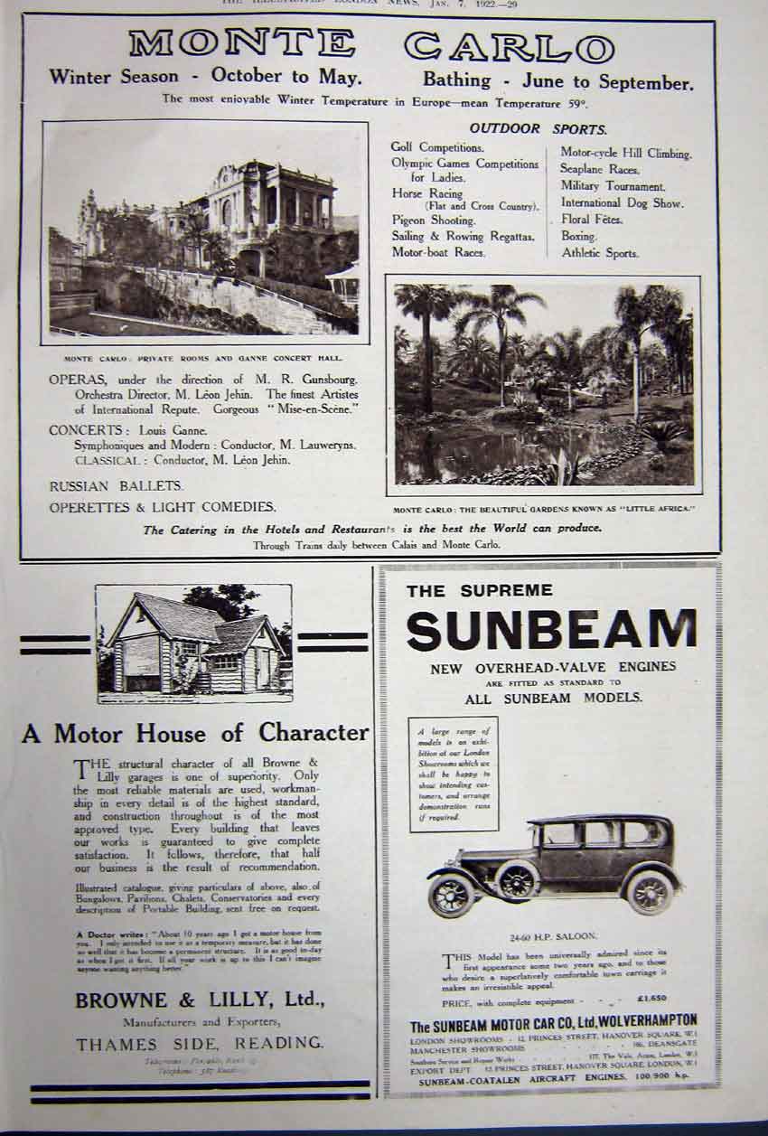 Old Vintage Print Advertisement 1922 Red Tape Whisky Sunbeam Motor Car 20th