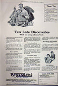 Old Vintage Print Advertisement 1922 Bp Motor Oil Pepsodent Tooth Paste 20th