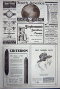 Old Vintage Print Advertisement 1922 Boot Polish Salad Cream Criterion 20th
