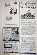 Old Vintage Print Advertisement 1922 Scotch Whisky Haig Sanatogen Mower 20th