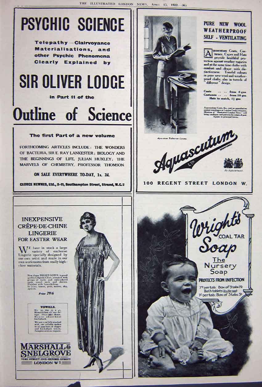 Old Vintage Print Advertisement 1922 Daimler Triumph Soap Debenhams Wool 20th