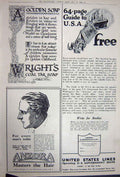Old Vintage Print Advertisement 1922 Motor Cars Anzora Ships Wright Soap 20th