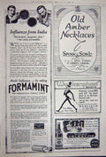 Old Vintage Print Advertisement 1922 Necklace Spink Vichy Water Formamint 20th