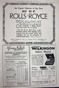 Old Vintage Print Advertisement 1922 Rolls Royce Harvey Nichols Wilkinson 20th