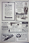 Old Vintage Print Advertisement 1922 Firestone Champion Plugs Steam Ship 20th