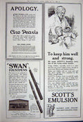 Old Vintage Print Advertisement 1922 Ciro Pearls Swan Fountpens Emulsion 20th