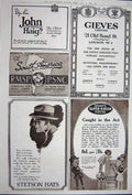 Old Vintage Print Advertisement 1922 Haig Distiller Gieves Stetson Toffee 20th