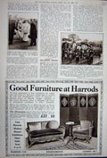 Original Old Vintage Print Advertisement 1922 Harrods Furniture Knightsbridge