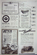 Original Old Vintage Print Advertisement 1922 Atco Mower Newton Motor Oil Cycle