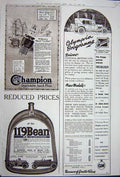 Old Vintage Print Advertisement 1922 Champion Spark Plug Buick Bean Cars 20th