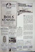 Old Vintage Print Advertisement 1922 American Ship Bols Gin Sessel Pearls 20th