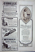Old Vintage Print Advertisement 1922 Allenbury Corelli Triumph Bath Chair 20th