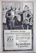 Old Vintage Print Advertisement 1922 Wix Kensitas Cigarettes Piccadilly 20th