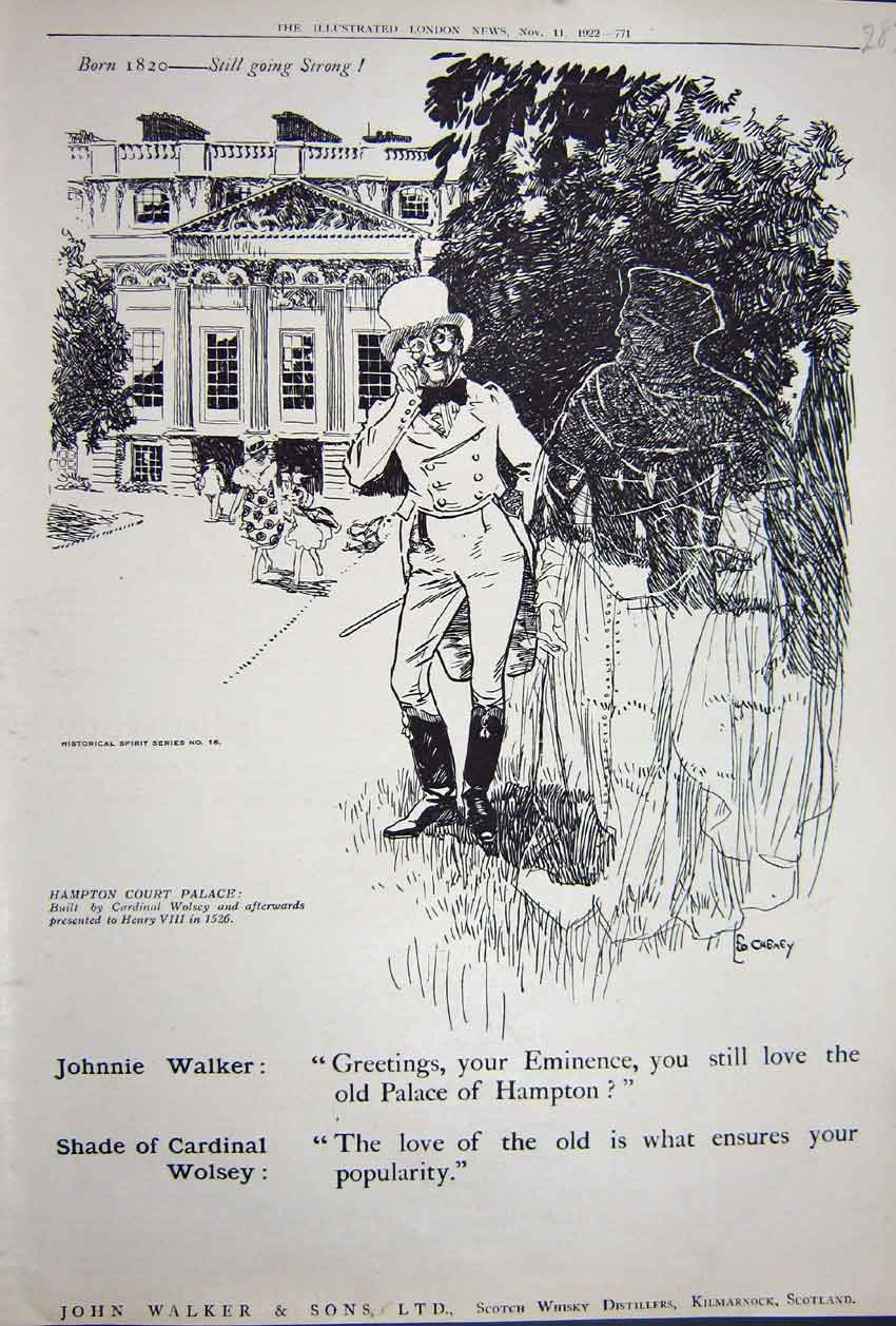 Old Print Ref.881 Advertisement 1922 John Walker Scotch Whisky Distillers