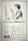 Old Vintage Print Advertisement 1922 Abdullas Superb Cigarettes Virginias 20th