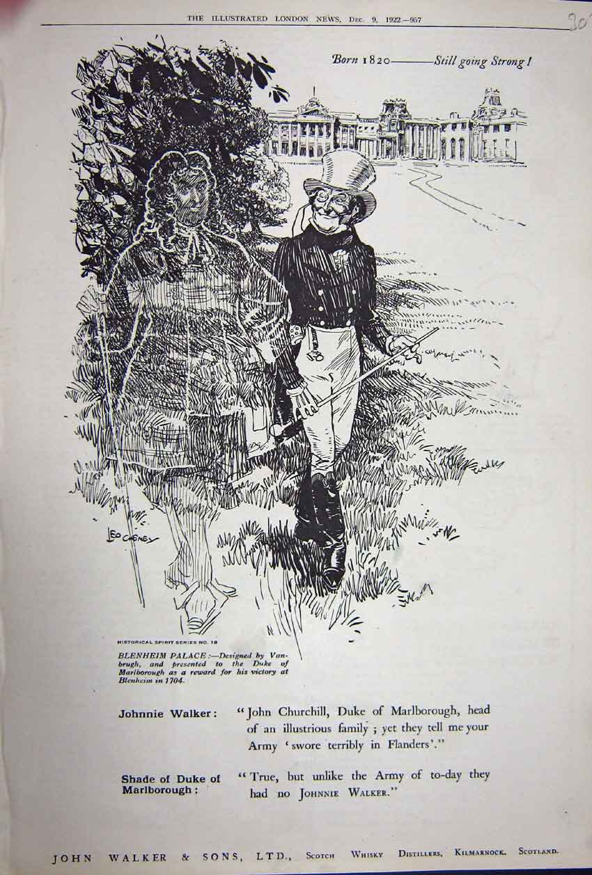 Old Print Ref.888 Advertisement 1922 John Walker Scotch Whisky Distillers