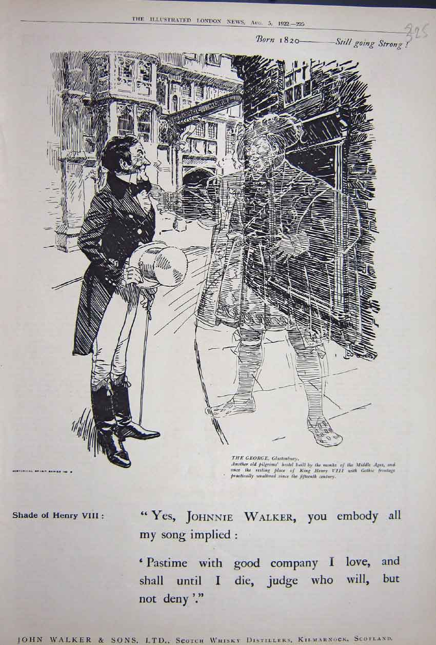 Old Vintage Print John Walker Scotch Whisky Distillers Advertisement 1922 20th