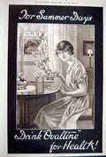 Original Old Vintage Print Advertisement 1922 Ovaltine Health Drink Summer Lady