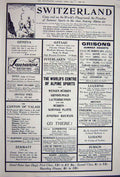 Old Vintage Print Advertisement 1922 Holidays Switzerland Zurich Geneva 20th