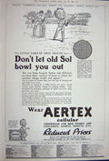 Antique Old Print Ref.907 Advertisement 1922 Aertex Cellular Underwear Sheets