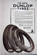 Old Vintage Print Advertisement 1922 Dunlop Motor Car Tyres Cord Canvas 20th