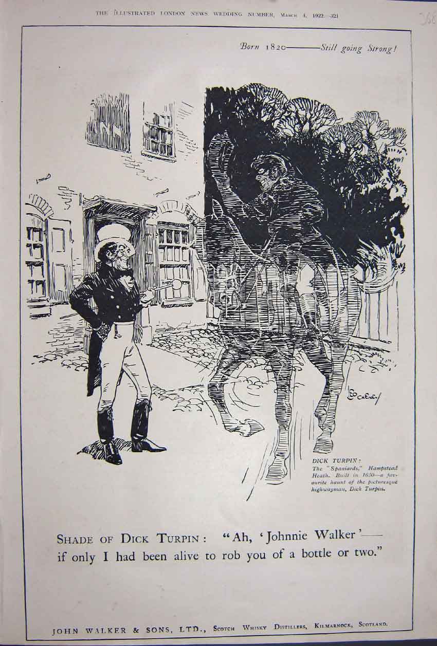 Old Print Ref.911 Advertisement 1922 John Walker Scotch Whisky Distillers