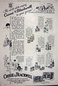 Old Vintage Print Advertisement 1922 Crosse Blackwell Pickles Jams Soups 20th