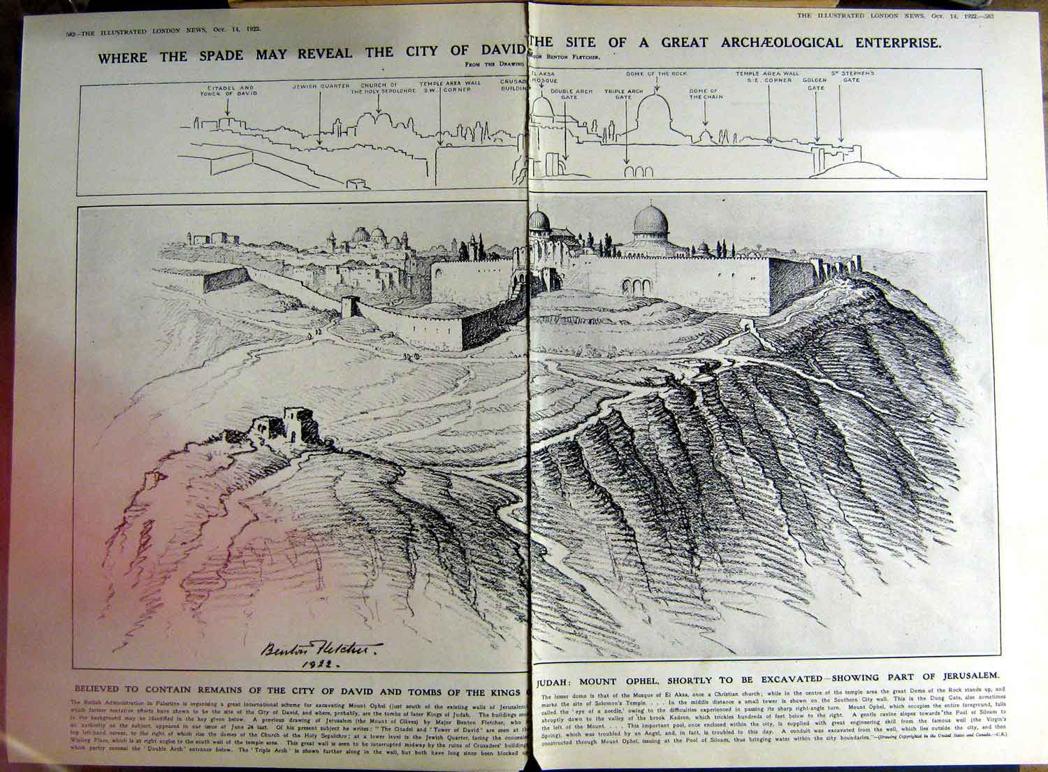 Original Old Vintage Print 1922 Archbishop York Boy Scout Connaught Jerusalem
