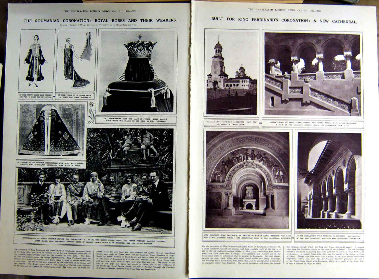 Old Vintage Print 1922 King Ferdinand Roumania Belgium Royal Chamberlain 20th