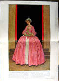 Antique Old Print 1922 Sylvia Nelis Peachum Theatre Pheasant Georgian Art 20th