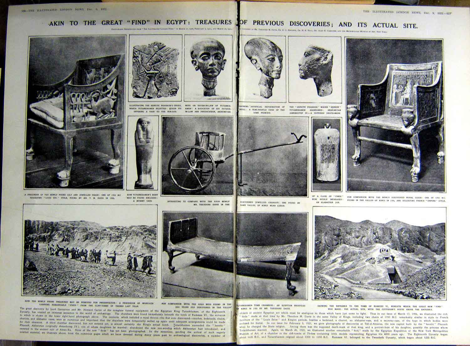 Original Old Vintage Print 1922 Archaeology Egypt Earl Carnarvon Prince Greece